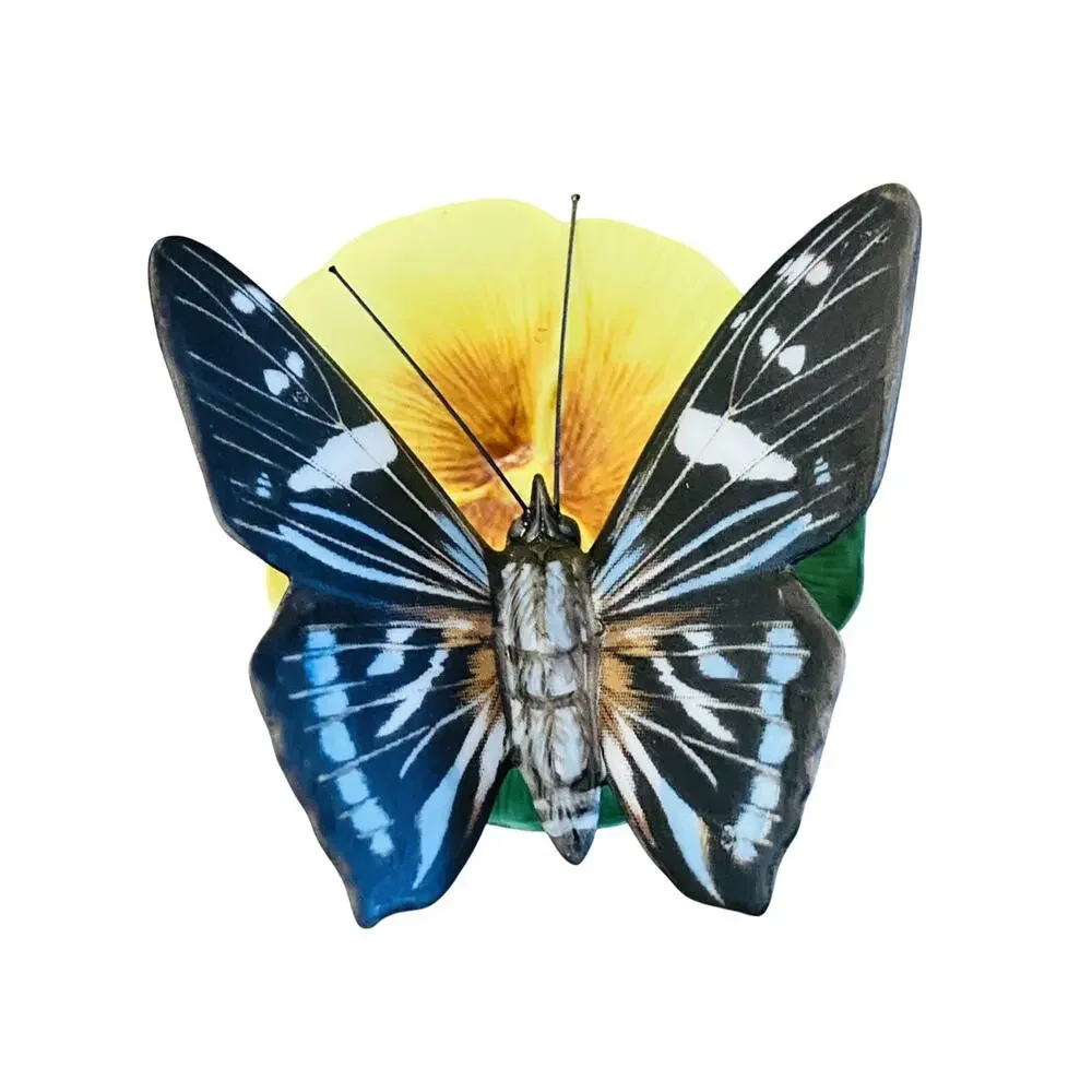 Vintage 1985 Franklin Mint Mangrove Skipper Butterfly Water Poppy Porcelain